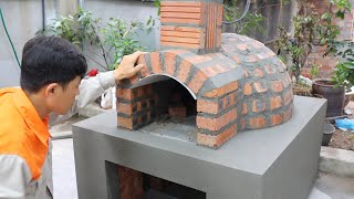 How to make a pizza oven from red bricks and cement