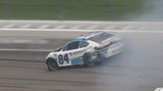 JIMMIE JOHNSON AND OTHERS CRASH  2024 ADVENTHEALTH 400 NASCAR CUP SERIES AT KANSAS