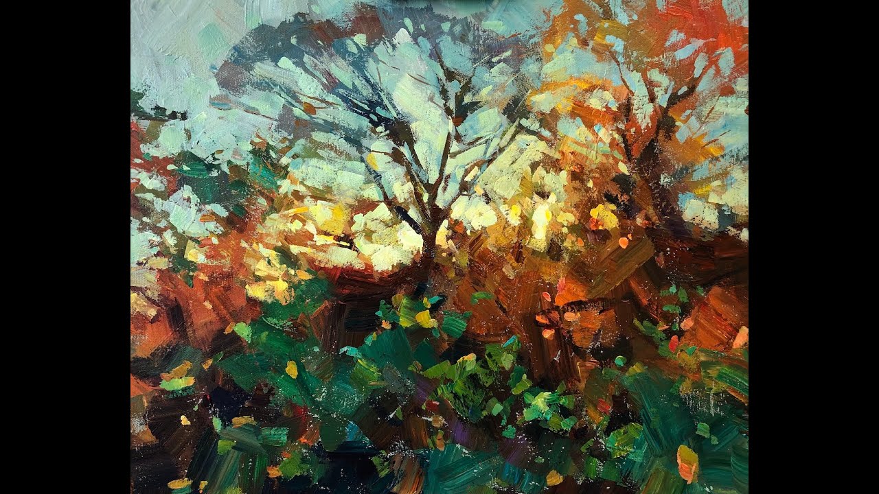 Glowing Trees, acrylic demonstration by Hashim Akib