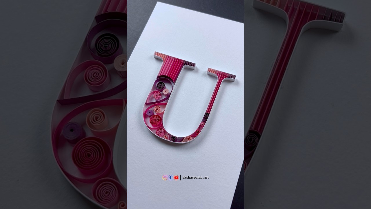 DIY Quilling Letter U | Paper Quilling Typography Art 