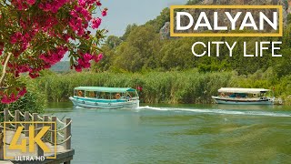 4K Romantic Walk in Dalyan - Summer Trip to Turkey - City Life Video with City Sounds