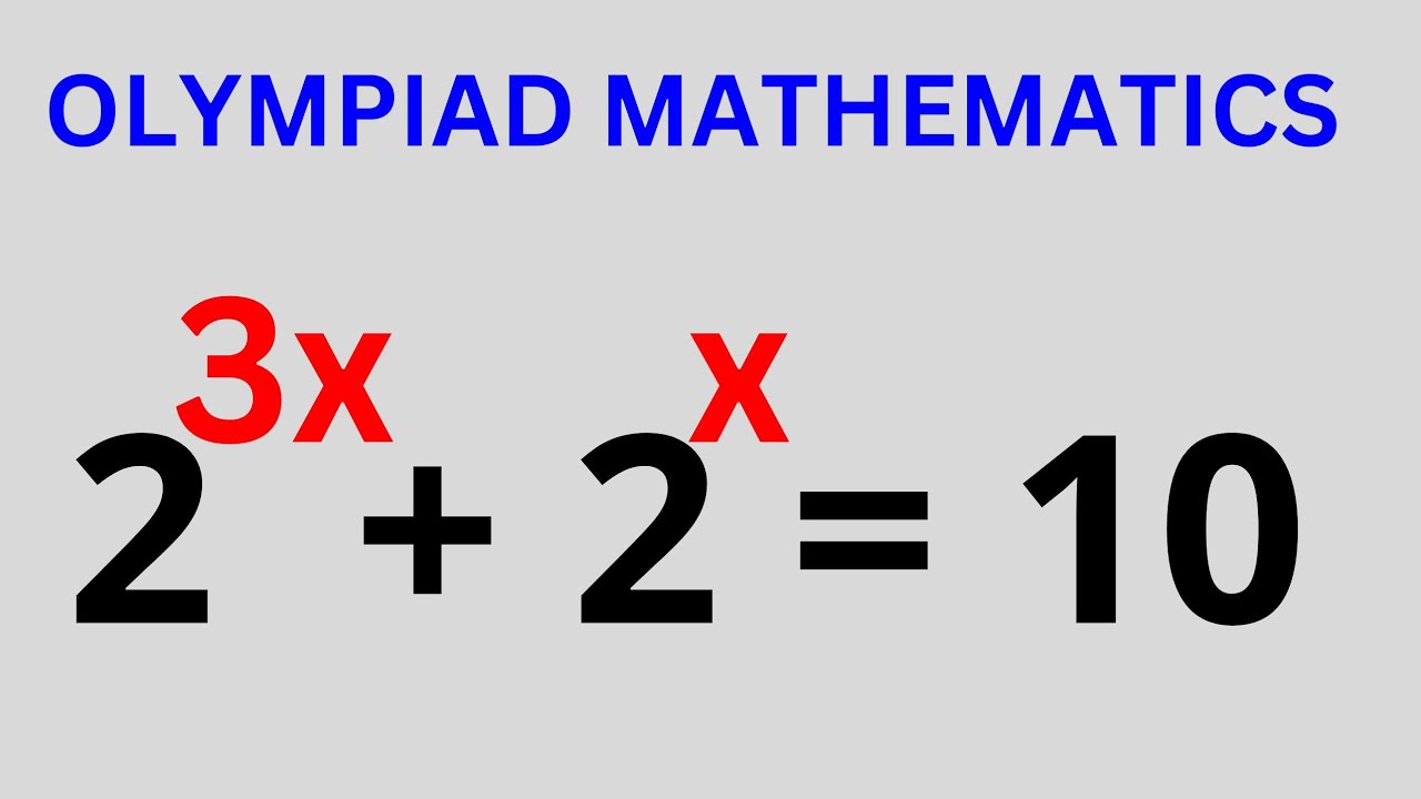 Math Olympiad • How To Solve For X In This Equation - YouTube