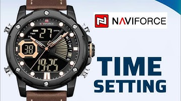 How Setting Time NAVIFORCE NF 9172 Military Dual-Time Watch