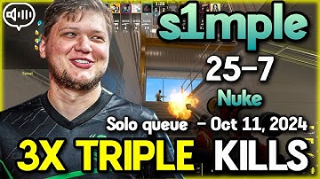 CS2 POV | s1mple 25-7 Solo queue on Nuke - 3X TRIPLE - FACEIT 3100ELO - Oct 11, 2024