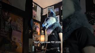 Forgot to add I also got a light sensitivity badge!#furry#fursuit#emo#tff #texasfurryfiesta#tff2025