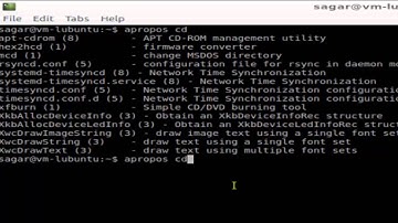 apropos command in Linux Shell terminal