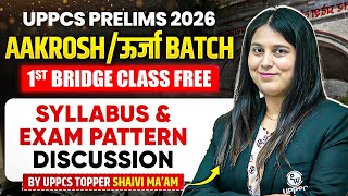 UPPSC Pre 2026 Syllabus &amp; Exam Pattern 🔥| Aakrosh/ऊर्जा 1st Class FREE by UPPCS Topper Shaivi Ma'am