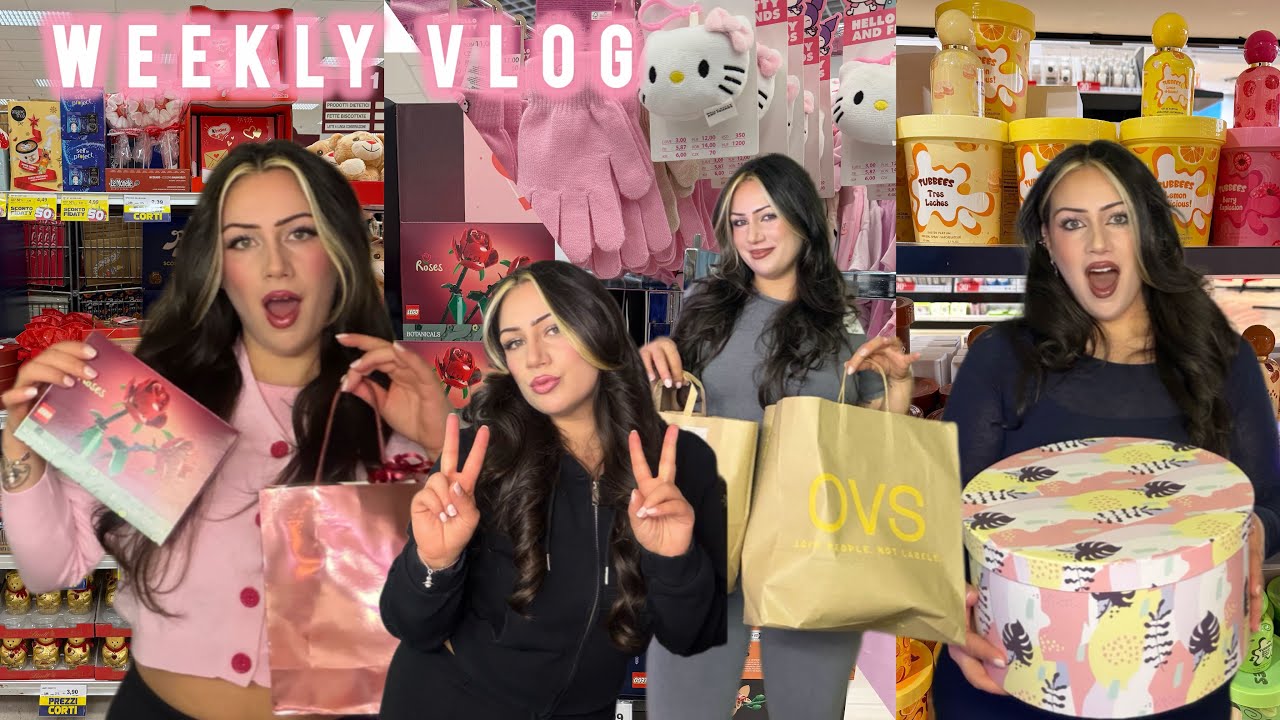 🧋Weekly Vlog🧋|||Parrucchiere,shopping,haul,la prima neve,regali di San Valentino,giostre…