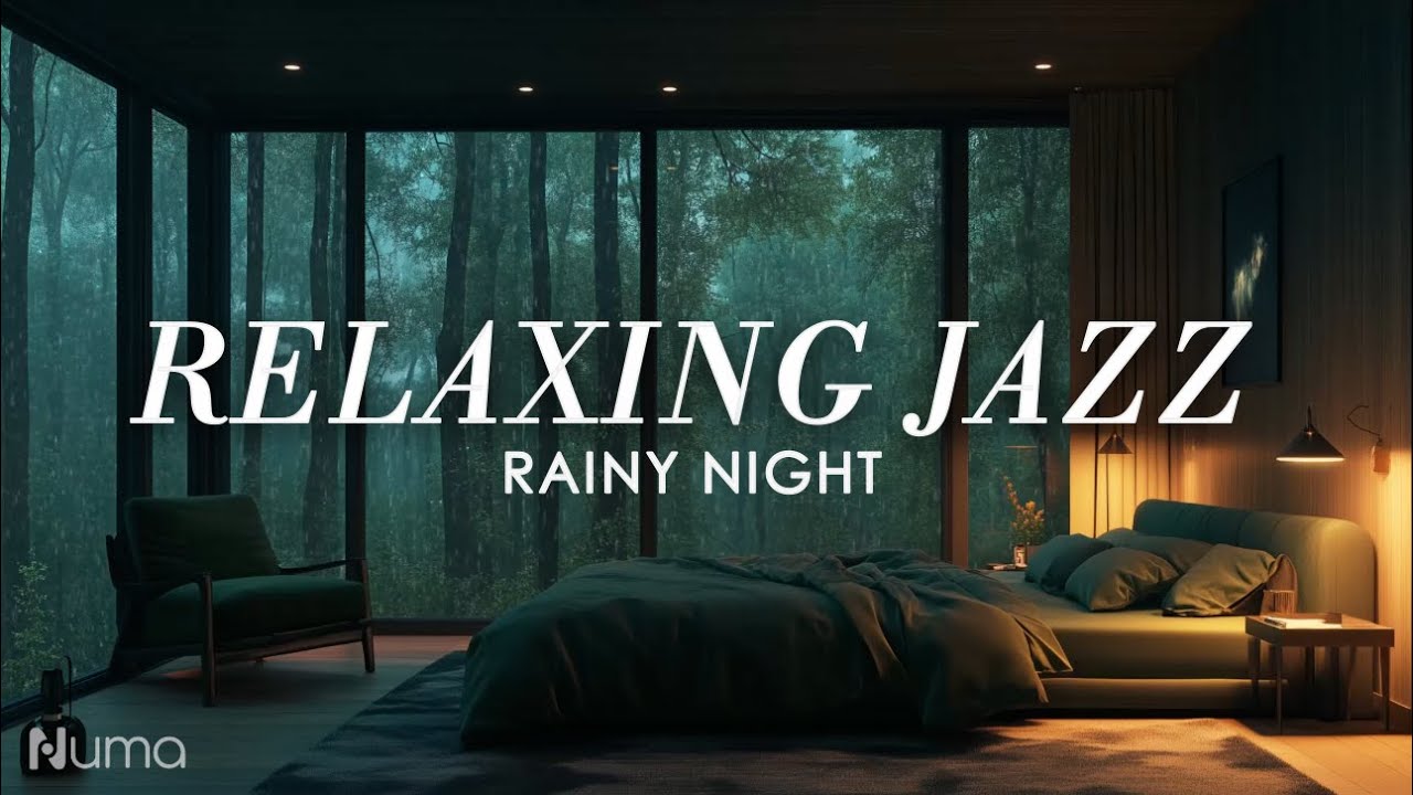 Rainy Night in the Woods 🌧️ Relaxing Jazz & Heavy Rain for Deep Sleep and Focus (3 HOURS)