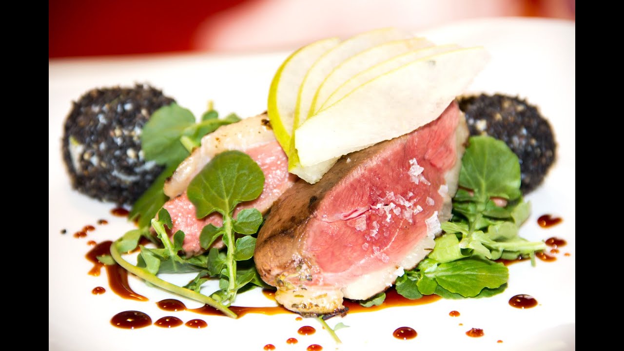 Magret de Pato con Salsa Teriyaki y Albóndigas de Queso de Cabra y Pera :: receta resumida