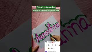 Aaradhna cute name write in English handwriting