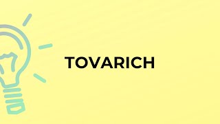 What is the meaning of the word TOVARICH