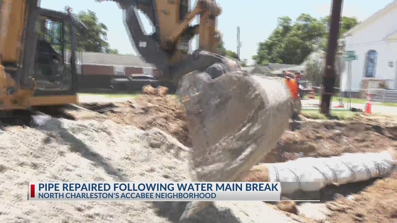 Pipe repaired following water main break that flooded North Charleston ...