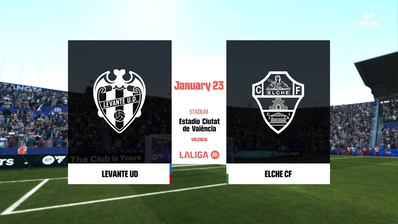 Levante UD vs Elche CF FC 26 Prediction La Liga Round 21 Full Gameplay ...