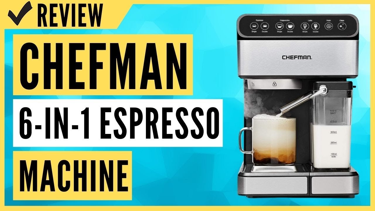 Chefman 6-In-1 Digital 15-Bar Pump Espresso Machine with Integrated Milk  Frother