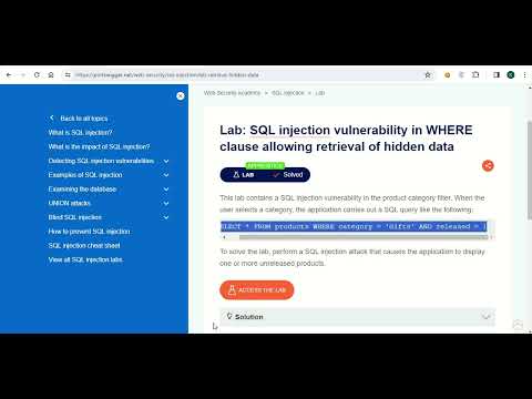 SQL injection vulnerability in WHERE clause allowing retrieval of hidden data