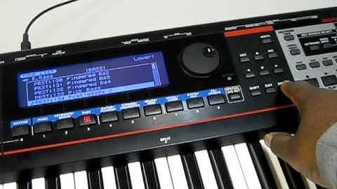 Creating a split on a Roland Juno-Gi keyboard.