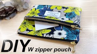 Wzipper pouch♡ファスナーを2本使ったポーチの作り方✨️ - YouTube