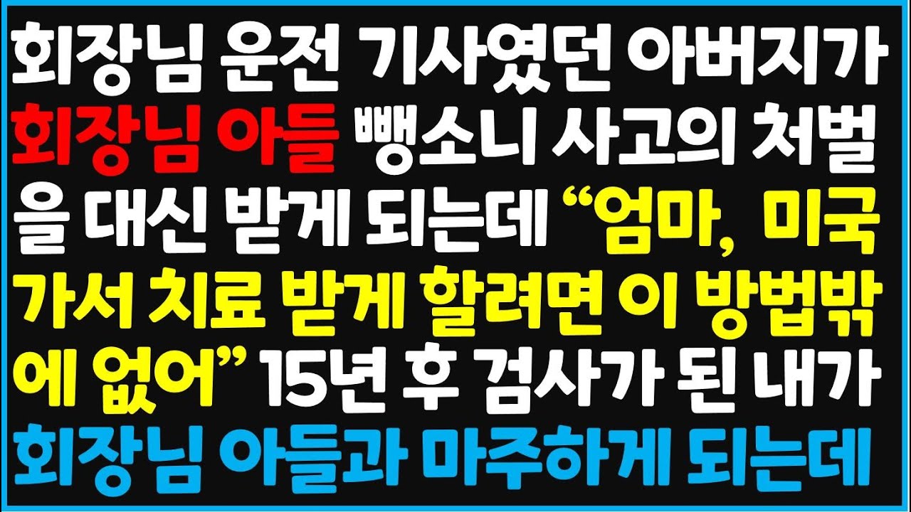 (신청사연) 회장님 운전 기사였던 아버지가 회장님 아들 뺑소니 사고의 처벌을 대신 받게 되는데