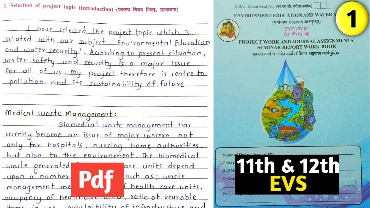 journal assignment of evs 12th std