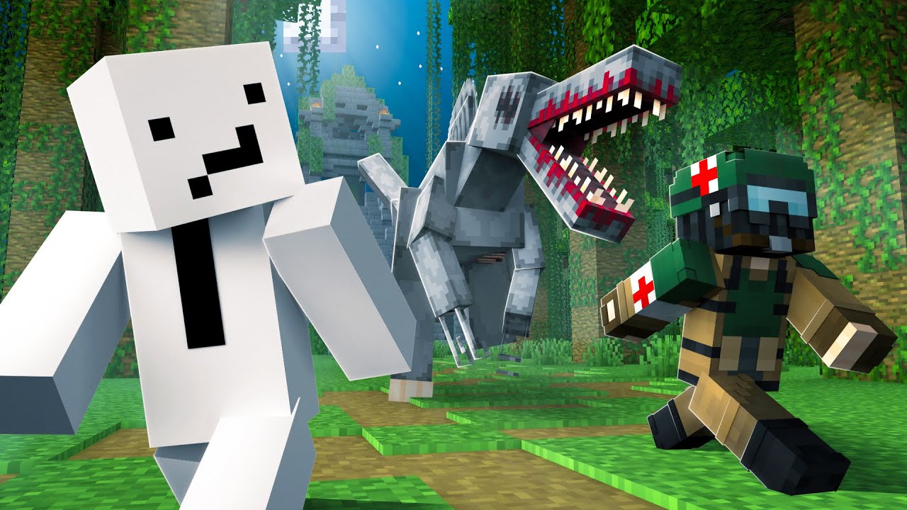 2 Idiots VS HORRIFYING Dinosaur Island in Minecraft