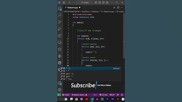 Right Down Triangle Pattern program in C++ | Pattern 5  #shorts