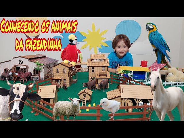 Fazendinha de brinquedo do Felipe | Cavalo Vaca Boi Ovelha | Conhecendo o Som dos Animais da Fazenda class=