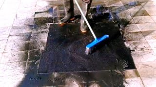 Washing the dirty carpet. Relaxing clip. ASMR