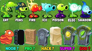 PvZ 2 Challenge  How Many Peas Can Defeat All Grid Items NOOB  PRO  HACKER  GOD!