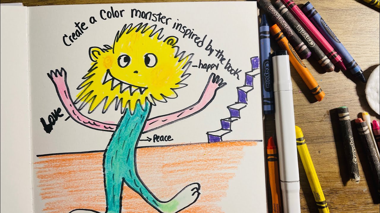 Drawings inspired by ???The Color Monster??? YouTube