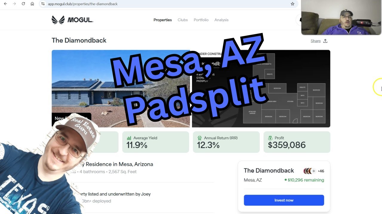 The Diamondback - Fractional Real Estate Investing on Mogul.Club - Mesa, AZ Padsplit - 8.2% Yield?