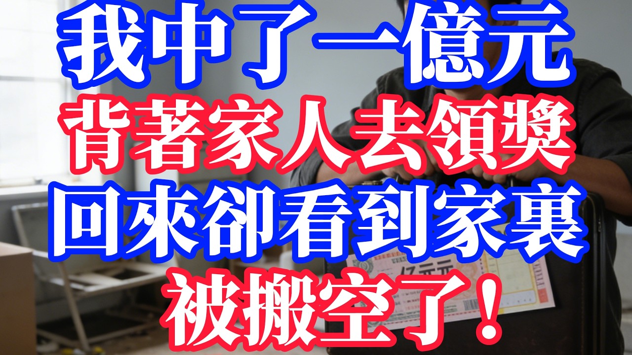 我中了一億元，背著家人去領獎，回來卻看到家裏被搬空了！