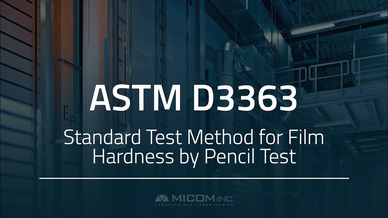 ASTM D3363 Standard Test Method for Film Hardness by Pencil Test YouTube