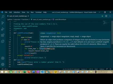 Program to print Sum of even numbers using functions