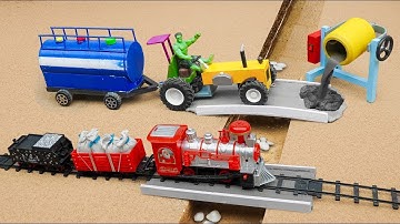 Build a Mini Bridge & DIY Concrete Mixer _ Fun Construction Science Project for Trains to Run Over