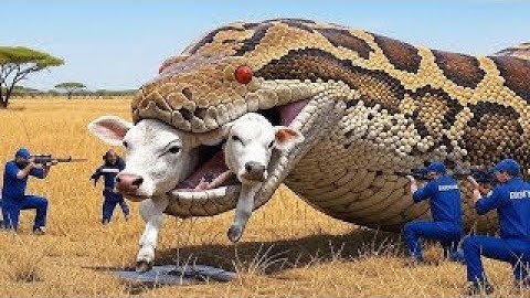 Courageous Rescue Team Fights Giant Python to Save Innocent Cow 🐍