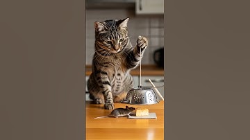 Shocking! 😱😱The cat sets a trap and waits in silence#shorts #tabbycat #trap #catplay