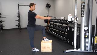 Single Arm Cable Row Single Leg Supported Contralateral