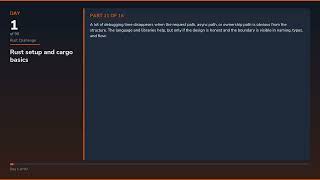Rust setup and cargo basics - Day 1/90 Rust Challenge