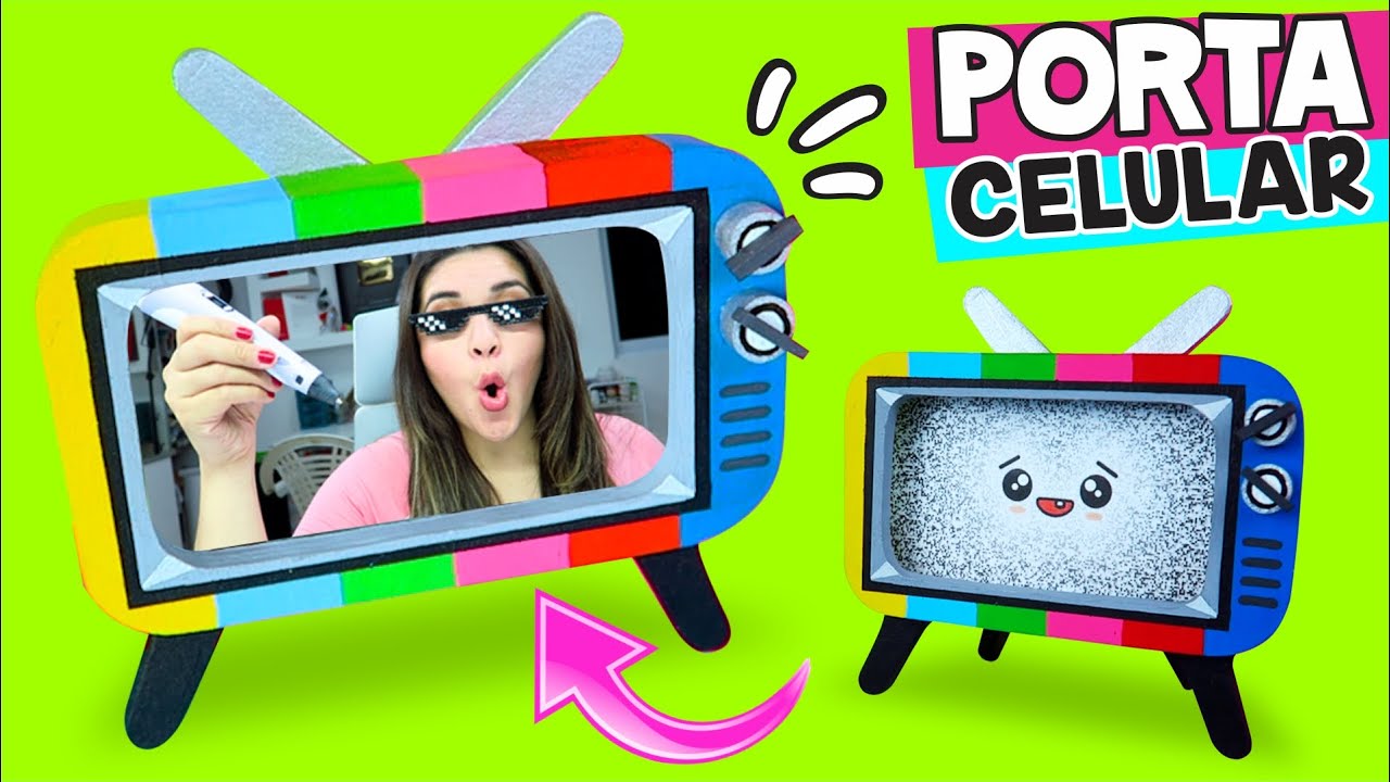haz un PORTACELULAR de TV RETRO con solo 2 MATERIALES! ★ Así o más fácil ★