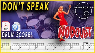 Don't Speak - No Doubt | Drum SCORE Sheet Music Play-Along | DRUMSCRIBE Resimi
