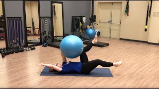 Level 5 Deadbug with Swiss Ball (Ipsilateral Limb Lower)