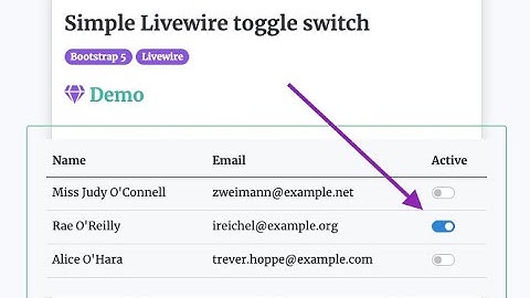 Toggle Switch component using Laravel Livewire