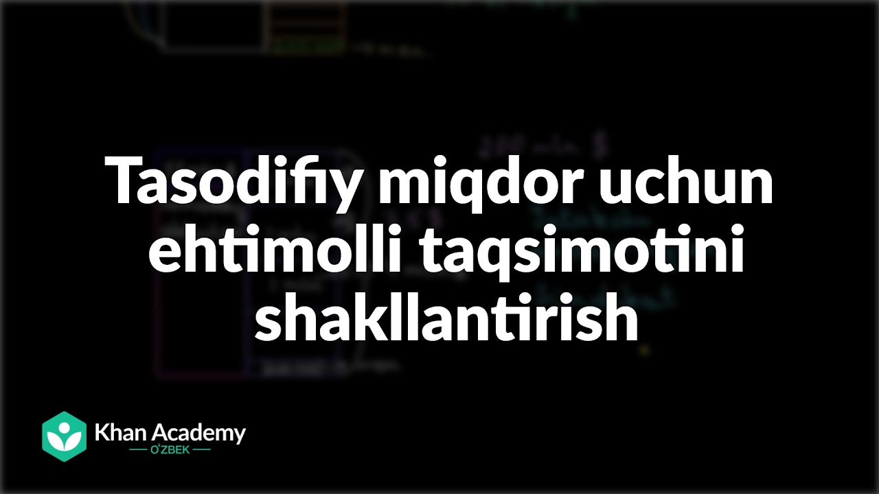 Tasodifiy miqdor uchun ehtimolli taqsimotini shakllantirish