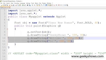 Font Constructor and setFont  in Java Applet (Hindi)