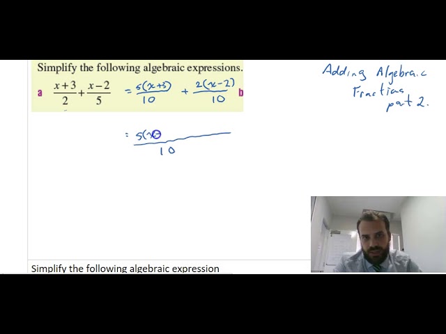 Algebraic fractions adding and subtracting part 2