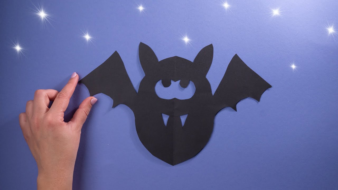 Halloween Handmade Decor How Make Funny Paper Bat Cutting Shape Stock Photo  by ©Renderdoll 415339954