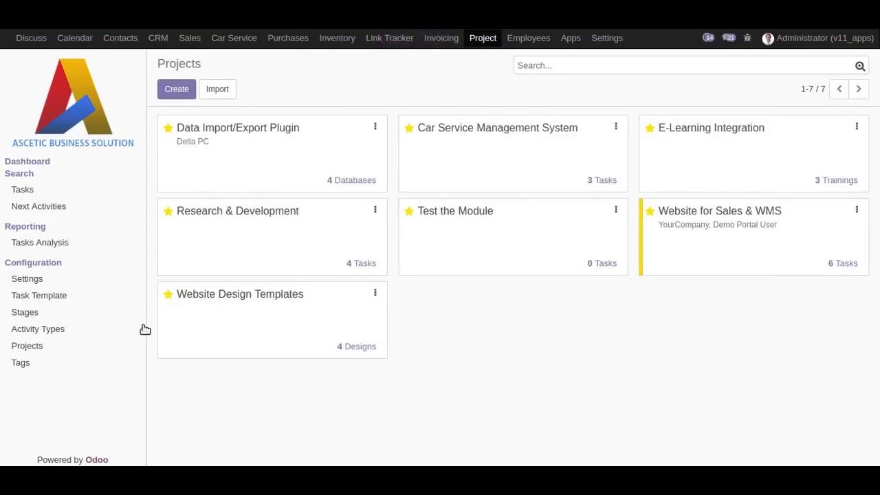 Project Task Template in odoo v11 - YouTube