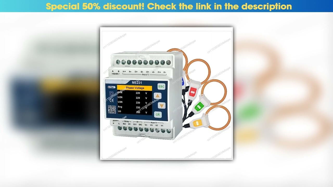 Flash Sale For ME231 600V Wireless Three-phase Power Meter with 3 Ct for Remote Power Monitoring Wi