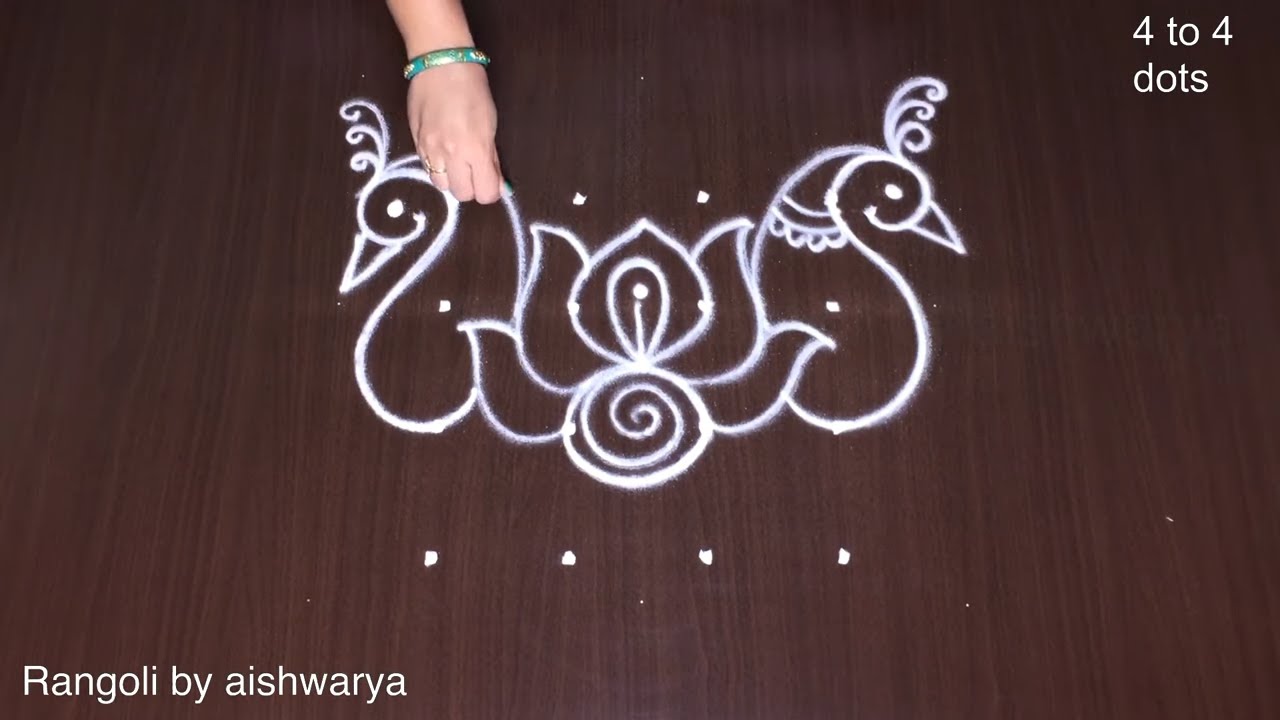 Simple Mayil Kolam Designs